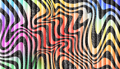 Psychedelic Rainbow Zebra Stripes Optical Illusion Background