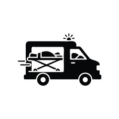 Fototapeta premium Ambulance transporting patient on stretcher vehicle medical