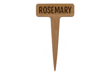 Rosemary herb plant marker label wood stake