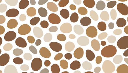 Seamless Pattern of Smooth Pebbles in Earthy Tones.