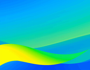 Vibrant Abstract Blue Green Yellow Wave Background.
