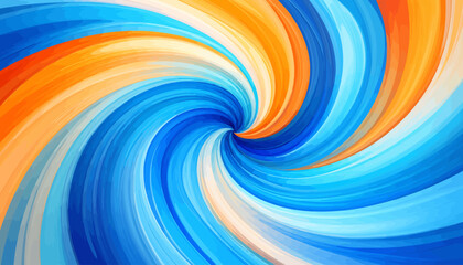 Vibrant Swirl Abstract Background with Blue and Orange Colors.