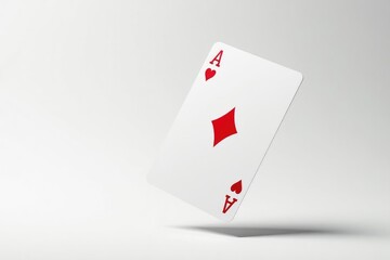 Obraz premium Close-up of a single playing card flipping in mid-air, isolated on white , contrast, diamonds, image