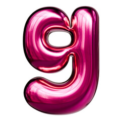 Letter g Glossy Metallic Ripple Accent