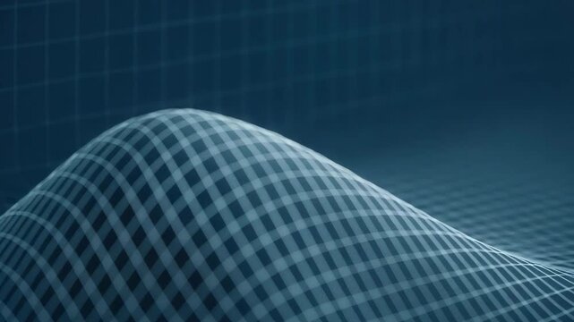 Abstract mechanical consulting concept with smooth grid wave design creating futuristic digital technology and innovative engineering analysis surface