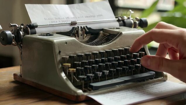 Artistic 4K close up video old mechanical typewriter typing phrase &ldquo;Goodbye 2026 &rdquo; nostalgic sound cinematic focus symbolizing reflection closure looking ahead fresh beginning