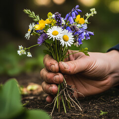 daisy in hand