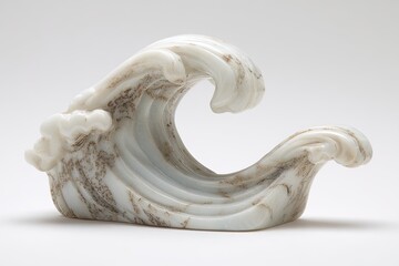 Whimsical White Wave Ceramic Sculpture
