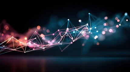 Abstract Network Design With Glowing Lines And Shapes