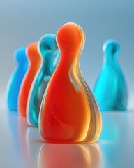 Abstract Colorful Figures In Group