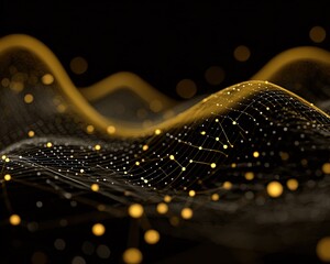 Abstract Gold Network Wave Design