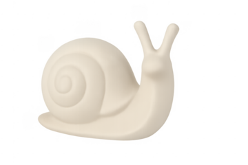 Ceramic snail figurine symbolizing slowness and patience
