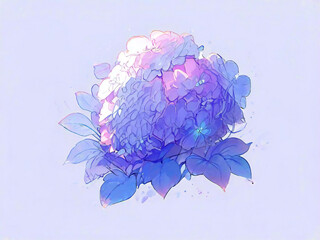 Hydrangea with a gradation from blue to purple