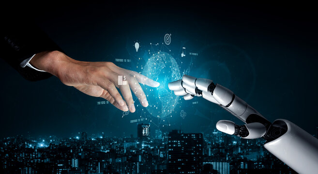 AI connecting global business network, processing data exchange, analyzing economic trends, and supporting digital infrastructure through intelligent worldwide systems. Vouch