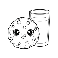 Kawaii Food Line Art Illustration