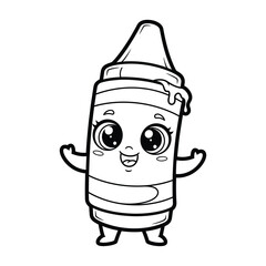 Simple Kawaii Crayon Mascot Vector