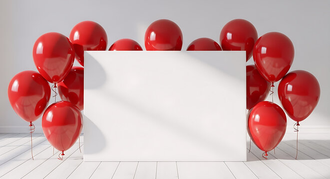 Celebrate your special event with festive red balloons and a blank space for your personalized message or photo a perfect backdrop for any happy occasion or announcement
