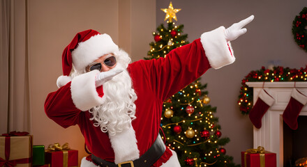 santa claus with christmas gifts