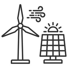 Renewable Energy Outline Icon
