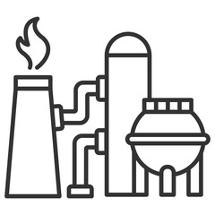 Gas Production Outline Icon