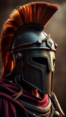Fototapeta premium Centurion's helmet with horsehair crest, a symbol of command, caesar, war