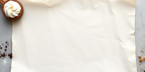 Sheets of pristine white baking parchment, ready for use,  baking,  macro