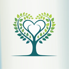 Abstract heart tree embodying love, growth, and the interconnectedness of nature