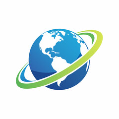 Abstract world with orbital ring concept signifying global connectivity and reach