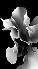 Abstract Monochrome Floral Design