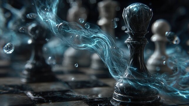 Chess piece abstract illustration conceptual design