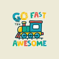Cartoon train vector for kids product 
