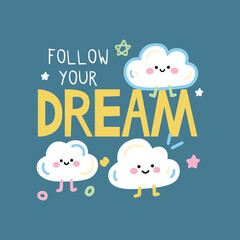 cute clouds cartoon doodle vector set 