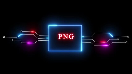 Neon PNG- text animation on black background. Glowing neon text. Neon text letter animation. - Powered by Adobe