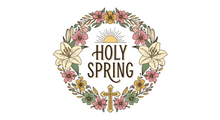 Holy Spring Wreath: A Beautiful Floral Design with Religious Symbolism