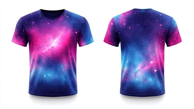 abstract galaxy-inspired sports jersey, isolated on a white background
