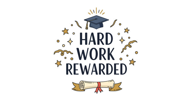 motivational graduation vector illustration for academic success and