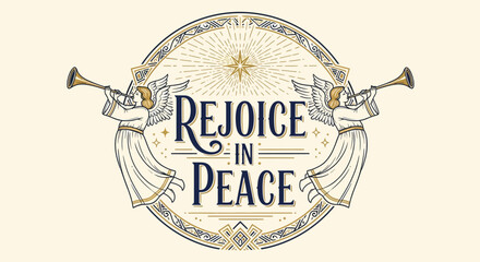 angelic heralds of peace and joy in a classic festive design