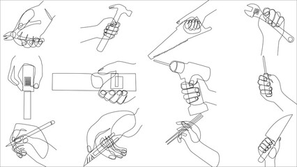 One Line Art: Power, House and  Hand Tool Supplies