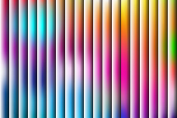 Colorful vertical stripes create a vibrant background