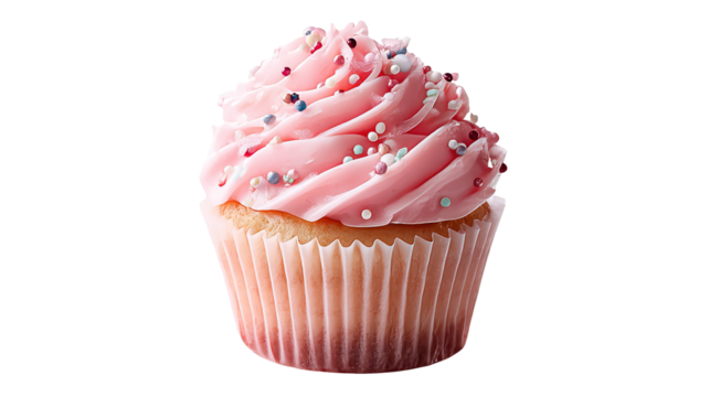 Birthday cupcake with candle on light grey table against blurred lights. Space for text - Powered by Adobe