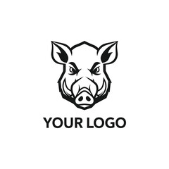 Fototapeta premium Bold Wild Boar Head Insignia Design with Custom Text Placeholder