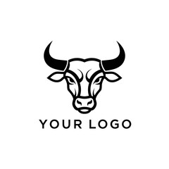 Bold graphic illustration of a majestic bull's head perfect for a logo design