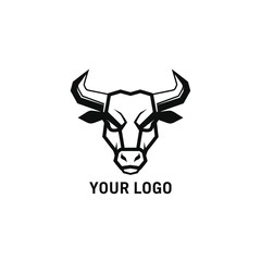 Fototapeta premium Minimalist Bull Head Outline Logo Design Concept for Business Branding