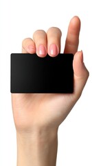 Hand Holding Blank Black Business Card