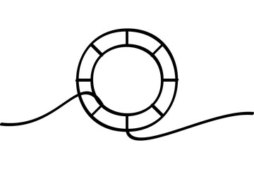 Pie chart illustration with continuous line design. Attractive abstract line design.