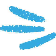 Three Textured Blue Strokes on Transparent Background