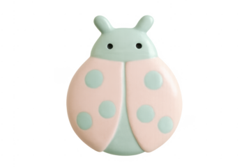 Pastel ladybug toy with mint green and pink colors