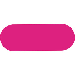 Vibrant Pink Rounded Rectangle Shape with Transparent Background and Copy Space Perfect for Graphic Design Elements and Web Decoration
