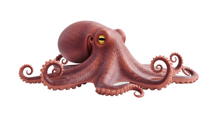 Captivating Octopus Isolated on a Clean White Background.