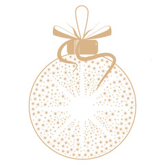 Christmas ball golden ornament with snowflakes inside vector illustration	
